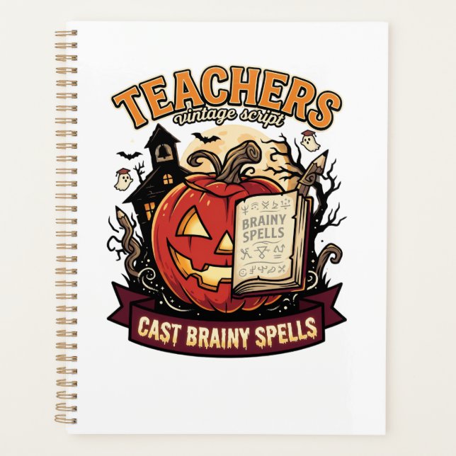 Halloween-Lehrer-Gehirn-Magie Planer (Vorderseite)
