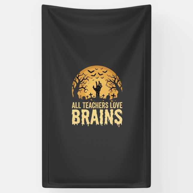 Halloween-Lehrer-Gehirne Banner (Vertikal)