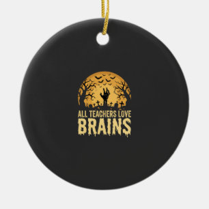 Halloween-Lehrer Gehirne Keramik Ornament