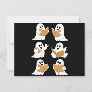 Halloween-Lehrer-Geist liest Bücher Bibliothekar Postkarte
