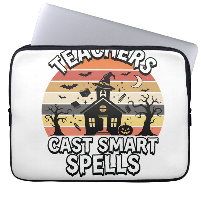 Halloween-Lehrer Grusel Intelligenz Laptopschutzhülle (Vorderseite)