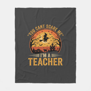 Halloween-Lehrer-Hexenkatze-Design Fleecedecke