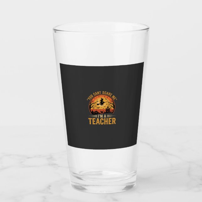 Halloween-Lehrer-Hexenkatze-Design Glas (Vorderseite)