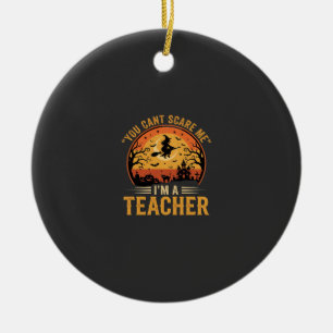 Halloween-Lehrer-Hexenkatze-Design Keramik Ornament