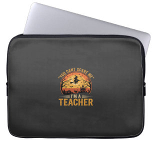 Halloween-Lehrer-Hexenkatze-Design Laptopschutzhülle