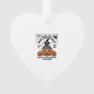 Halloween Lehrer Katze Vintage Kürbis Klassenzimme Ornament