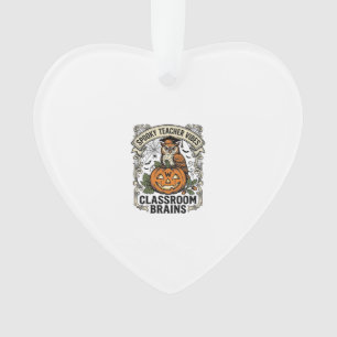 Halloween-Lehrer-Kürbis-Eule-Vintage-Schul-Shirt Ornament