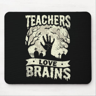 halloween lehrer Liebe Gehirn Zombie Schule Mousepad