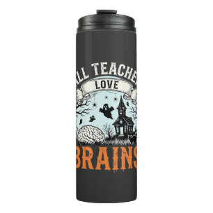 Halloween-Lehrer-Liebe-Gehirne-Verlassener-Klassen Thermosbecher