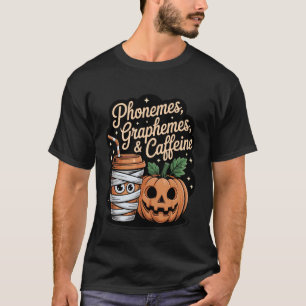 Halloween Lehrer Phoneme Grapheme Koffein Kaffee T-Shirt