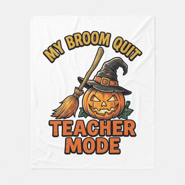 Halloween-Lehrer-Shirt Lustiges Besen-Problem-Desi Fleecedecke (Vorderseite)
