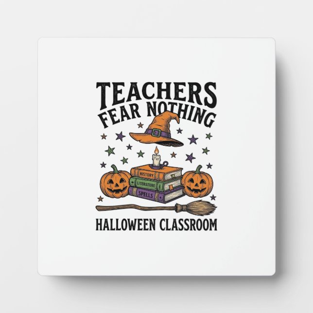 Halloween-Lehrer-Shirt mit Hexenbüchern_1 Fotoplatte (Vorderseite)