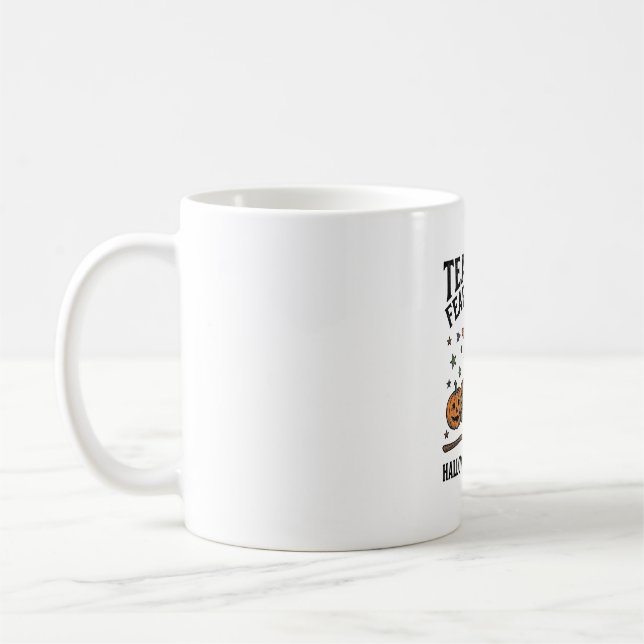 Halloween-Lehrer-Shirt mit Hexenbüchern_1 Kaffeetasse (Links)