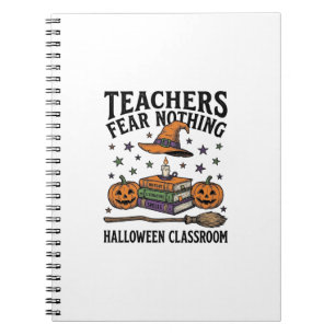 Halloween-Lehrer-Shirt mit Hexenbüchern_1 Notizblock