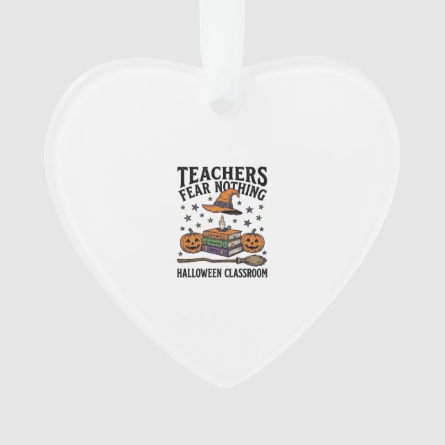 Halloween-Lehrer-Shirt mit Hexenbüchern_1 Ornament (Vorderseite)