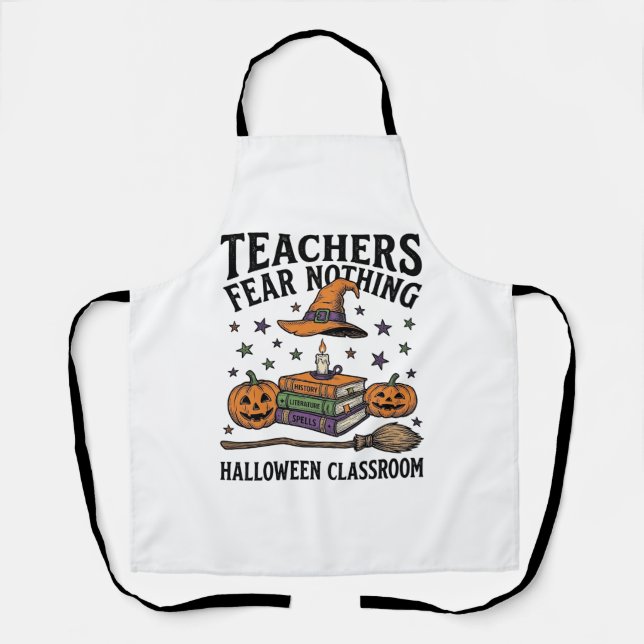 Halloween-Lehrer-Shirt mit Hexenbüchern_1 Schürze (Vorderseite)