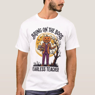 Halloween-Lehrer-Shirt Vintage-Gravur Kürbis  T-Shirt