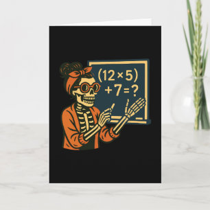Halloween-Lehrer Six Seven Meme 6 7 Skelett Grusel Karte