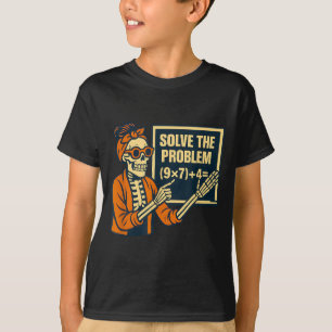 Halloween-Lehrer Six Seven Meme 6 7 Skelett T-Shirt
