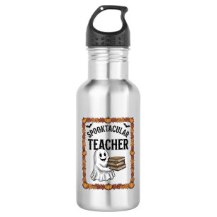 Halloween-Lehrer Spooktacular Geister Bücher Vinta Edelstahlflasche