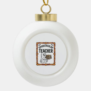 Halloween-Lehrer Spooktacular Geister Bücher Vinta Keramik Kugel-Ornament