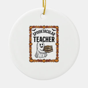 Halloween-Lehrer Spooktacular Geister Bücher Vinta Keramik Ornament