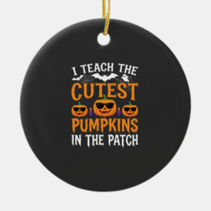 Halloween-Lehrer Süßeste Kürbisse auf dem Feld Keramik Ornament
