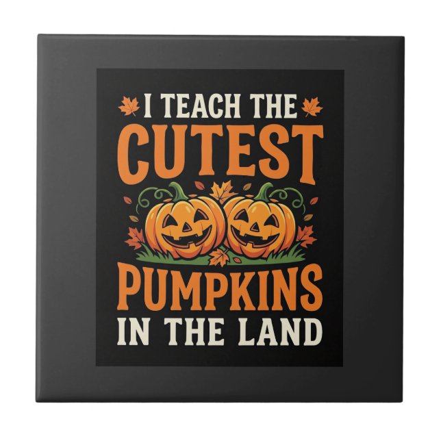 Halloween-Lehrer süßestes Kürbis-Design_1 Fliese (Vorderseite)