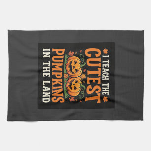 Halloween-Lehrer süßestes Kürbis-Design_1 Geschirrtuch