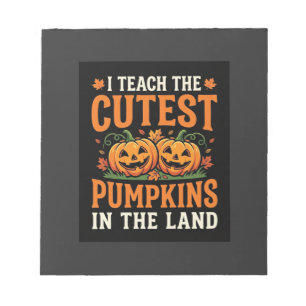 Halloween-Lehrer süßestes Kürbis-Design_1 Notizblock