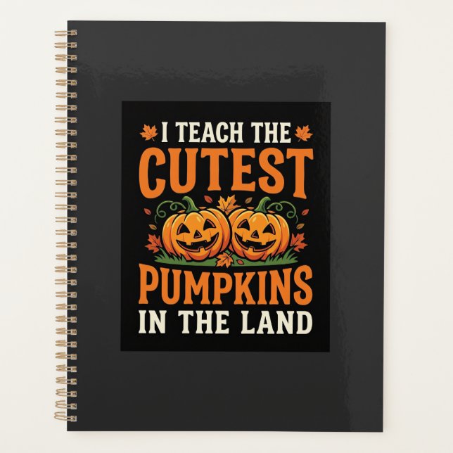 Halloween-Lehrer süßestes Kürbis-Design_1 Planer (Vorderseite)
