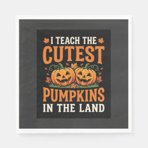 Halloween-Lehrer süßestes Kürbis-Design_1 Serviette