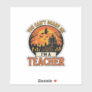 Halloween-Lehrer Vintage Lustig Gruselig Schule De Aufkleber