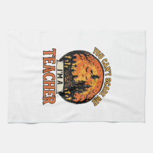 Halloween-Lehrer Vintage Lustig Gruselig Schule De Geschirrtuch