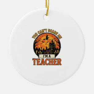 Halloween-Lehrer Vintage Lustig Gruselig Schule De Keramik Ornament