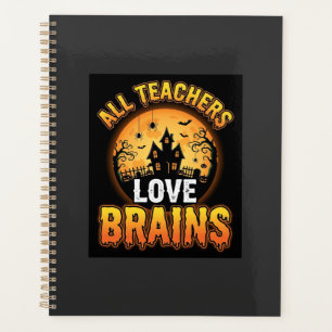 Halloween-Lehrer-Zombie-Gehirne-Horror-Mond-Design Planer