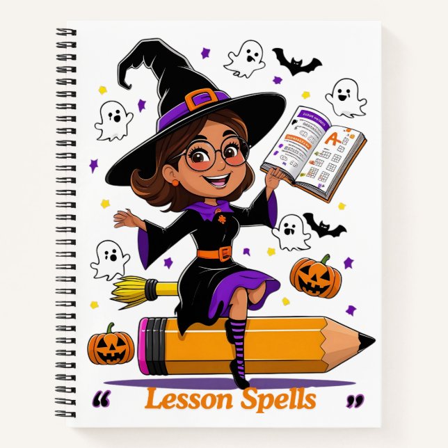 Halloween-Lehrerin  Notizbuch (Vorderseite)