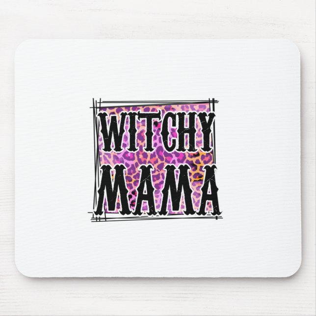 Halloween Leopard Hexen-Mama Geburtstag Mousepad (Vorne)