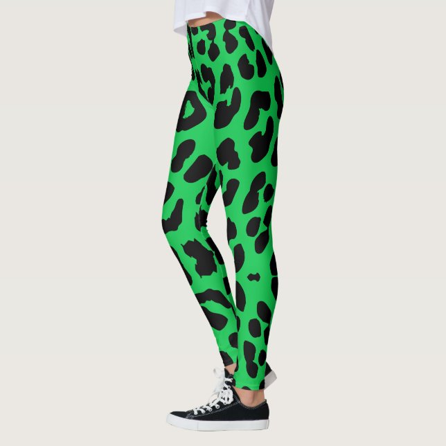 Halloween Leopard Print Black & Green Leggings (Links)
