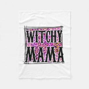 Halloween Leopard Witchy Mama Birthday Fleecedecke
