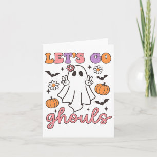 Halloween Let's Go Ghouls Ghost Retro Kostüm Wome Karte
