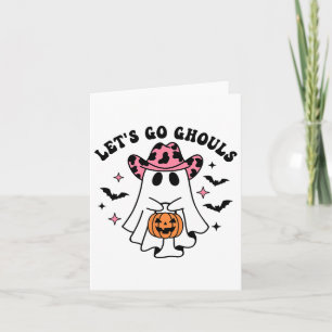 Halloween Let's Go Ghouls Ghost Retro Kostüm Wome Karte