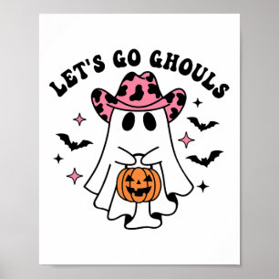 Halloween Let's Go Ghouls Ghost Retro Kostüm Wome Poster