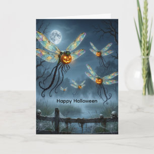 Halloween Libellen-Kürbis-Karte Dankeskarte