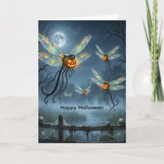 Halloween Libellen-Kürbis-Karte Dankeskarte