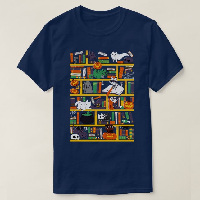 Halloween Library T-Shirt (Design vorne)