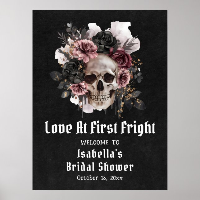 Halloween-Liebe im ersten Brautparty willkommen Poster (Vorne)