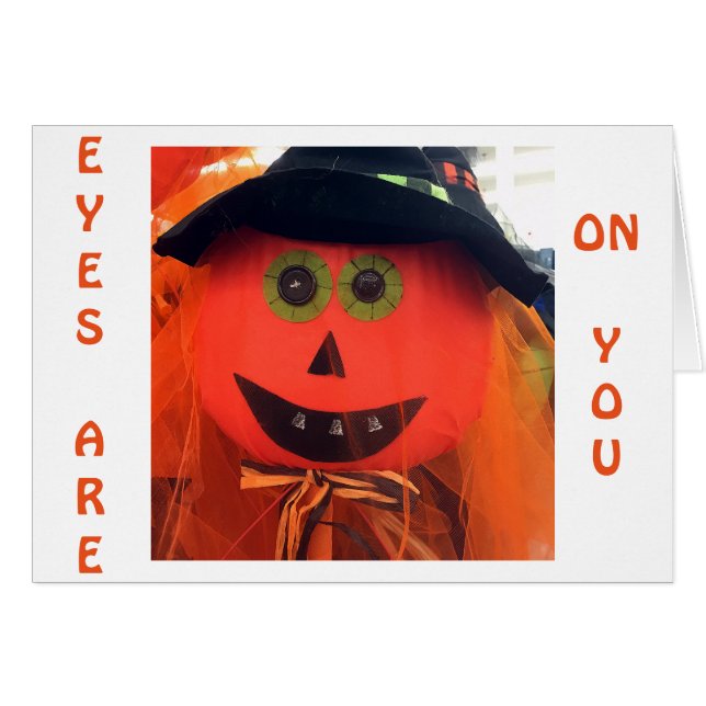 HALLOWEEN LIEBE KARTE = AUGEN UND HERZ AUF "SIE" (Vorderseite (Horizontal))