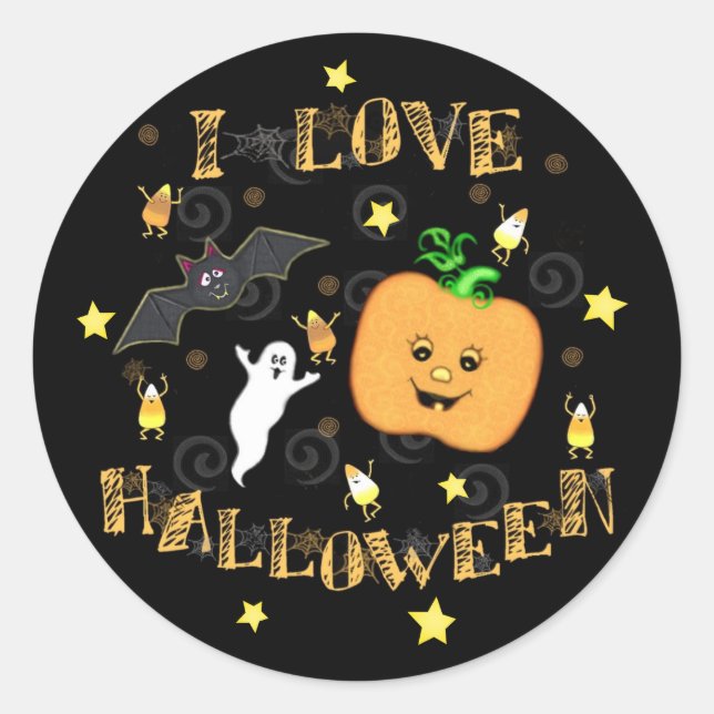 Halloween Liebe Stickers (Vorderseite)
