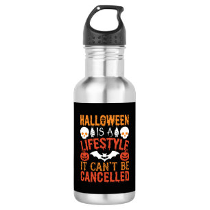 Halloween Lifestyle Fledermaus-Kürbis-Typografie-V Edelstahlflasche